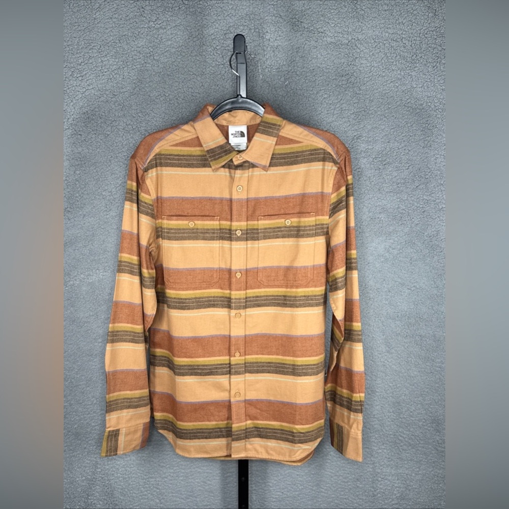 The North Face Shirt Men S Flannel Plaid Orange Multi Organic Fiber Outdoor NWT - Picture 1 of 15